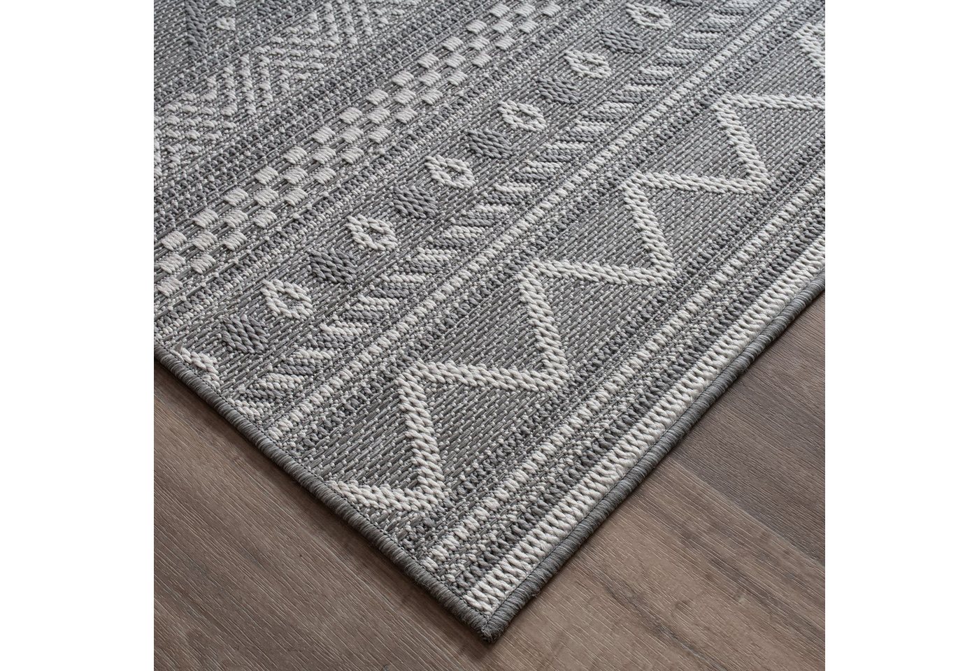 TT Home Teppich Badezimmer, Diele, Esszimmer, Flur, Küche, Schlafzimmer, Wohnzimmer, A, rund, Höhe: 4 mm, In-& Outdoor Teppich Wetterfest Balkon Küche Wohnzimme – Bild 3 von 5
