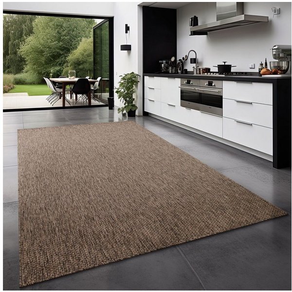TT Home Teppich Badezimmer, Diele, Esszimmer, Flur, Küche, Schlafzimmer, Wohnzimmer, A, Rechteckig, Höhe: 4 mm, Teppich Outdoor Wohnzimmer Esszimmer Balkon Wett