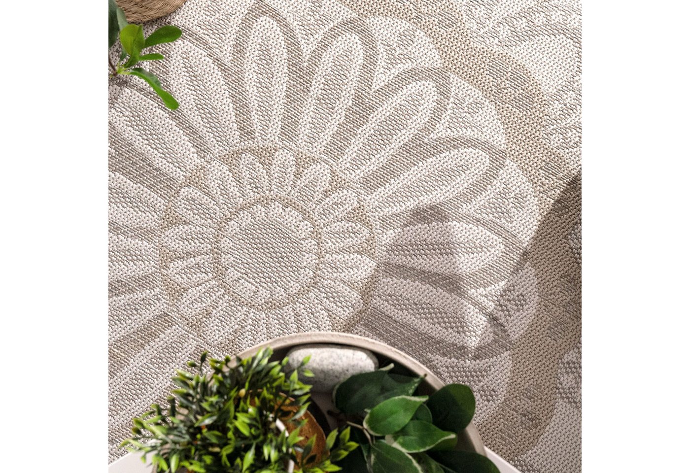 TT Home Teppich Diele, Esszimmer, Flur, Küche, Rechteckig, Höhe: 4 mm, In-& Outdoorteppich Wetterfest Garten Orientalisches Marokkanisches Bo – Bild 5 von 5