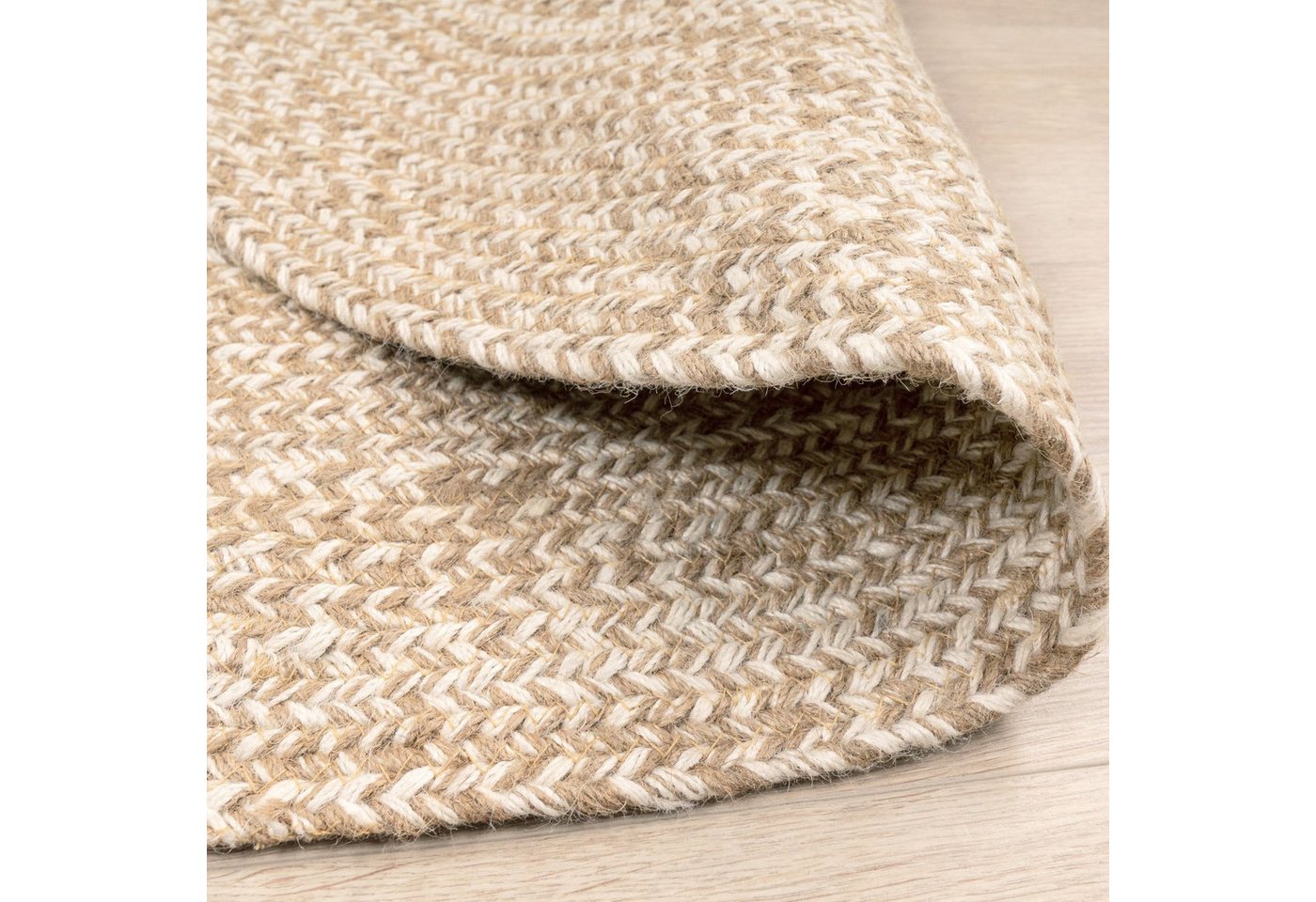 TT Home Teppich Diele, Esszimmer, Flur, Kinderzimmer, Schlafzimmer, Wohnzimmer, Rund, Höhe: 9 mm, Wohnzimmer Teppich Rund Kurzflor Hangefertigt Modern Unifarben – Bild 2 von 5