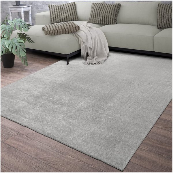TT Home Teppich Diele, Esszimmer, Flur, Schlafzimmer, Wohnzimmer, Rechteckig, Höhe: 14 mm, Wohnzimmer Kurzflor Einfarbig Modernes Design Waschbar