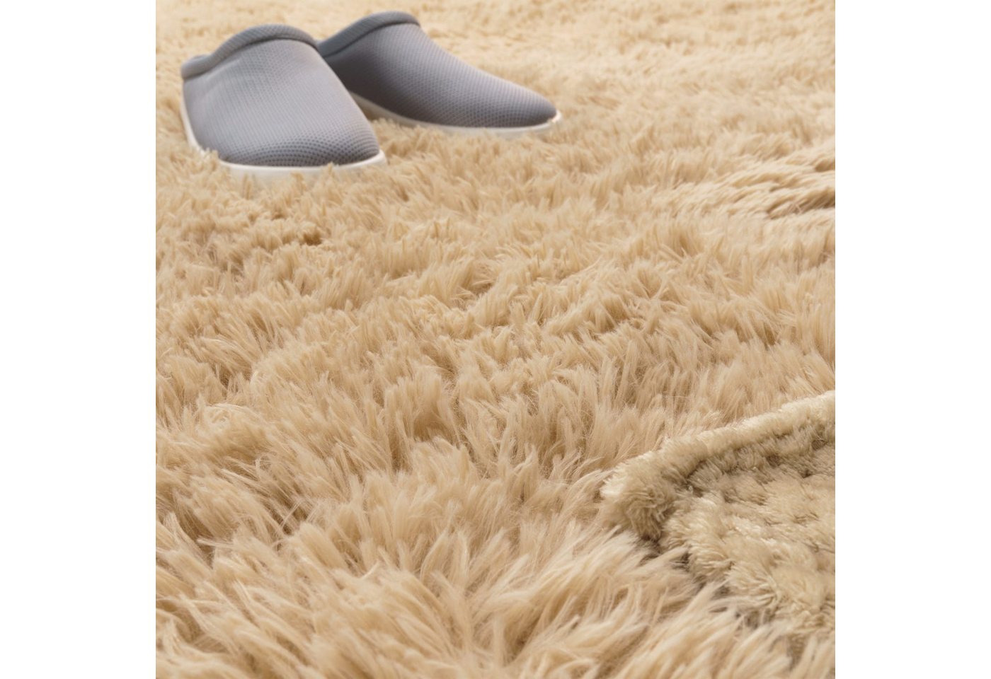 TT Home Teppich Diele, Esszimmer, Flur, Schlafzimmer, Wohnzimmer, Rechteckig, Höhe: 37 mm, Teppich Wohnzimmer Hochflor Langflor Weich Soft Modernes Einfarbiges  – Bild 5 von 5