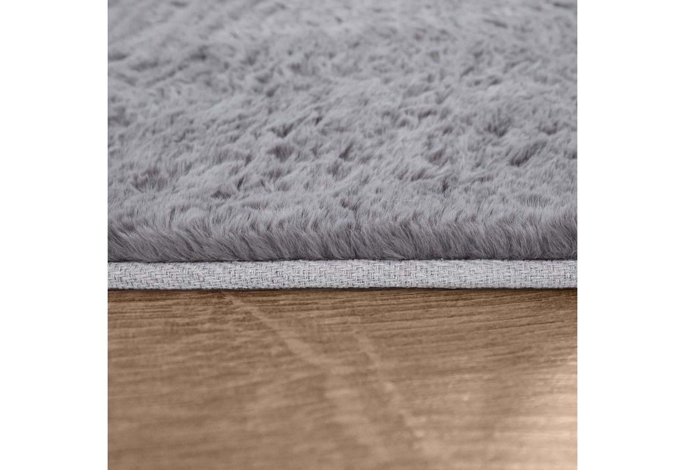 TT Home Teppich Diele, Esszimmer, Flur, Kinderzimmer, Schlafzimmer, Wohnzimmer, Rechteckig, Höhe: 26 mm, Hochflor Teppich Schlafzimmer Kunstfell Flauschig Kanin – Bild 2 von 4