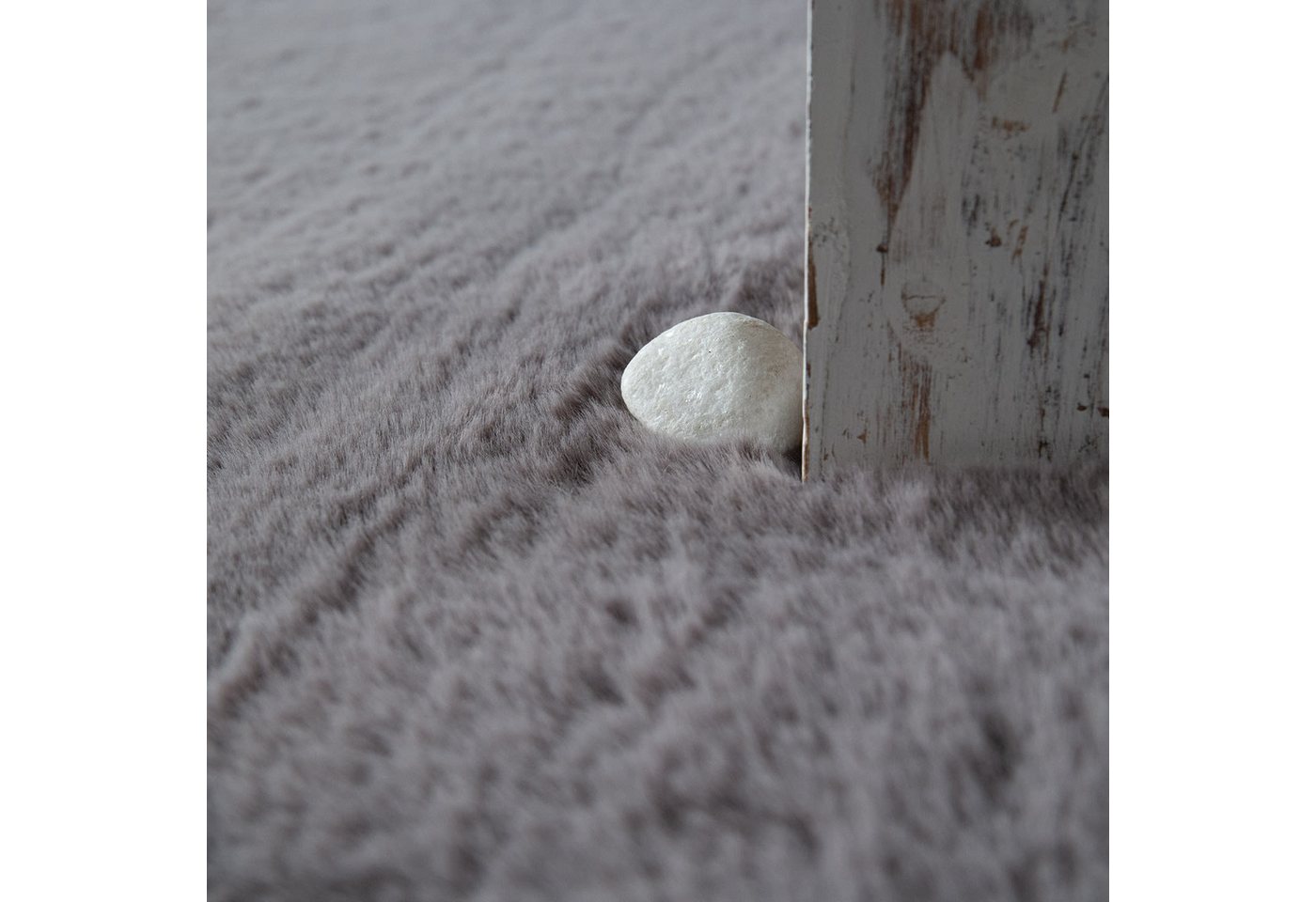 TT Home Teppich Diele, Esszimmer, Flur, Kinderzimmer, Schlafzimmer, Wohnzimmer, Rechteckig, Höhe: 26 mm, Hochflor Teppich Schlafzimmer Kunstfell Flauschig Kanin – Bild 3 von 4