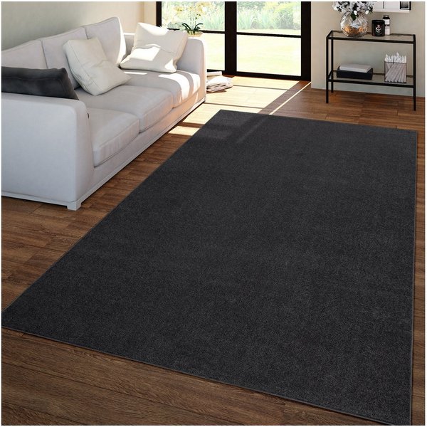 TT Home Teppich Diele, Esszimmer, Flur, Schlafzimmer, Wohnzimmer, Rechteckig, Höhe: 12 mm, Wohnzimmer Teppich Kurflor Unifarbendes Design Modern Und Zeitlos