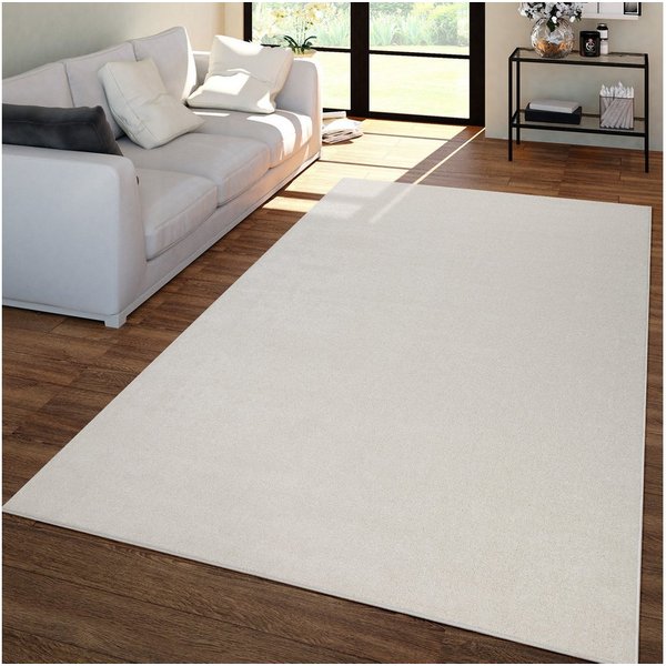 TT Home Teppich Diele, Esszimmer, Flur, Schlafzimmer, Wohnzimmer, Rechteckig, Höhe: 12 mm, Wohnzimmer Teppich Kurflor Unifarbendes Design Modern Und Zeitlos