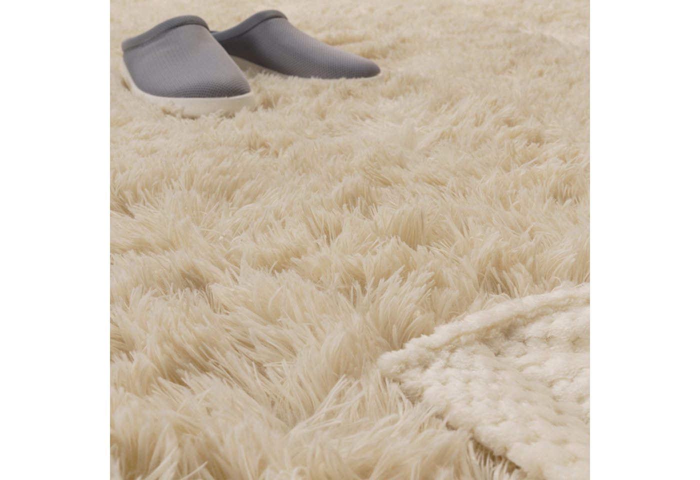 TT Home Teppich Diele, Esszimmer, Flur, Schlafzimmer, Wohnzimmer, Rechteckig, Höhe: 37 mm, Teppich Wohnzimmer Hochflor Langflor Weich Soft Modernes Einfarbiges  – Bild 3 von 5