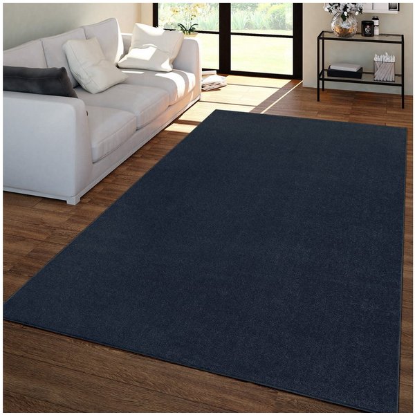 TT Home Teppich Diele, Esszimmer, Flur, Schlafzimmer, Wohnzimmer, Rechteckig, Höhe: 12 mm, Wohnzimmer Teppich Kurflor Unifarbendes Design Modern Und Zeitlos