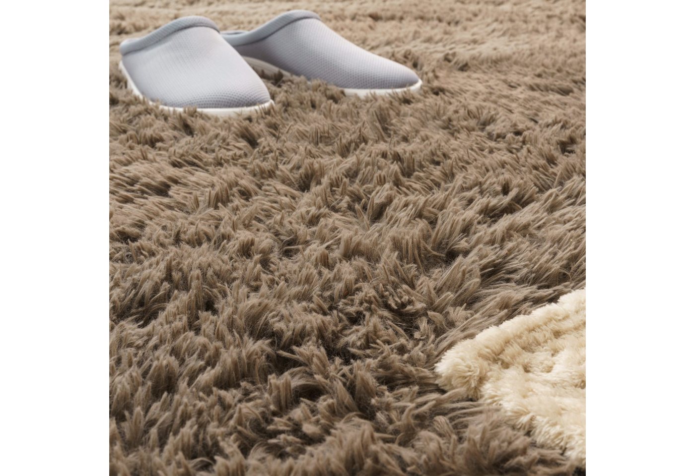 TT Home Teppich Diele, Esszimmer, Flur, Schlafzimmer, Wohnzimmer, Rechteckig, Höhe: 37 mm, Teppich Wohnzimmer Hochflor Langflor Weich Soft Modernes Einfarbiges  – Bild 5 von 5
