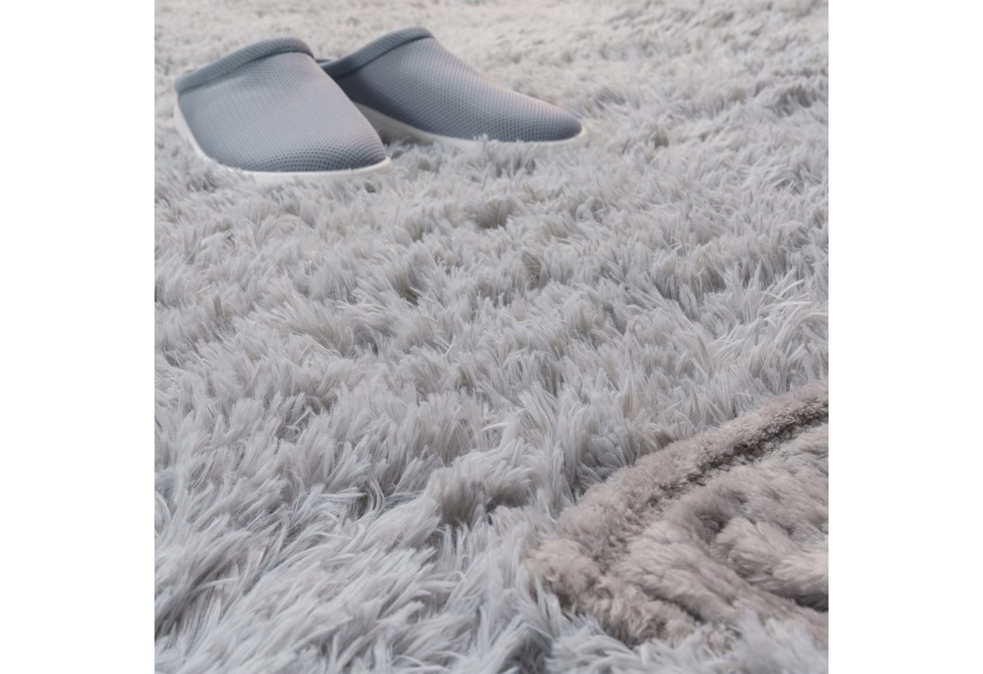 TT Home Teppich Diele, Esszimmer, Flur, Schlafzimmer, Wohnzimmer, Rechteckig, Höhe: 37 mm, Teppich Wohnzimmer Hochflor Langflor Weich Soft Modernes Einfarbiges  – Bild 5 von 5