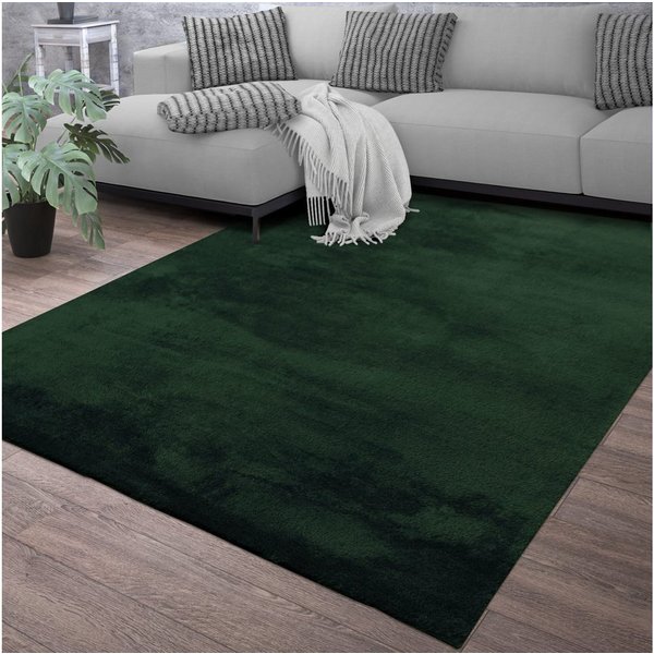 TT Home Teppich Diele, Esszimmer, Flur, Schlafzimmer, Wohnzimmer, Rechteckig, Höhe: 14 mm, Wohnzimmer Kurzflor Einfarbig Modernes Design Waschbar