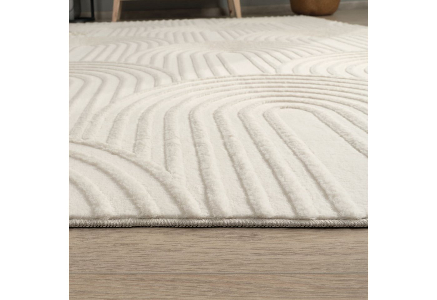 TT Home Teppich Diele, Esszimmer, Flur, Schlafzimmer, Wohnzimmer, Rechteckig, Höhe: 14 mm, Wohnzimmer Teppich Esszimmer Kurzflor Geometrische Optik Skandi Boho  – Bild 5 von 5