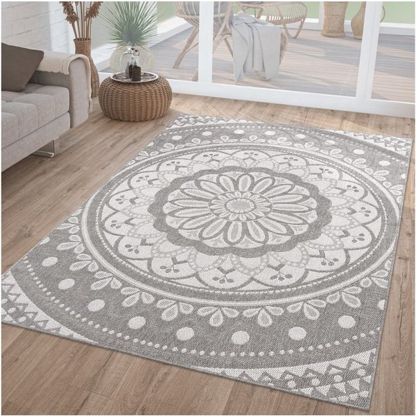 TT Home Teppich Diele, Esszimmer, Flur, Küche, Rechteckig, Höhe: 4 mm, In-& Outdoorteppich Wetterfest Garten Orientalisches Marokkanisches Bo