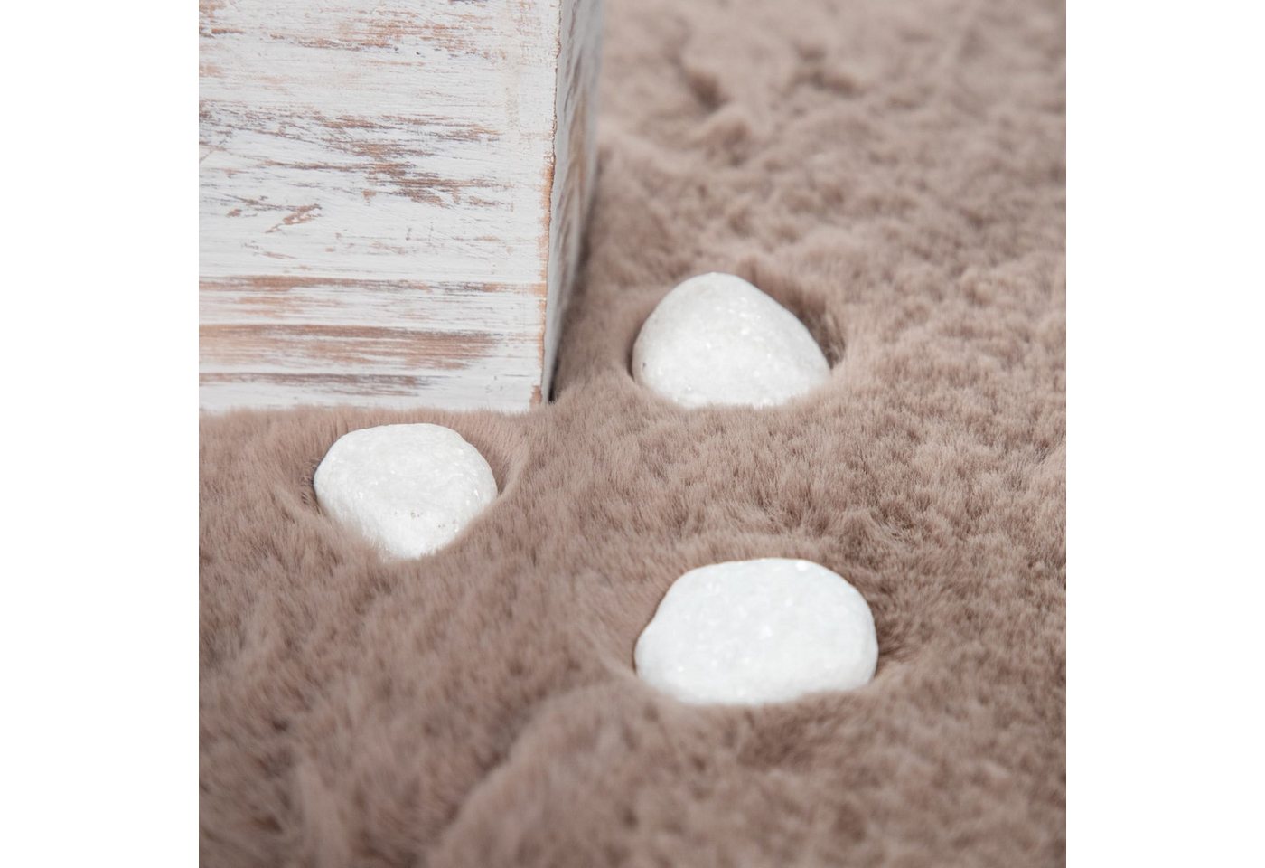 TT Home Teppich Diele, Esszimmer, Flur, Kinderzimmer, Schlafzimmer, Wohnzimmer, Rechteckig, Höhe: 26 mm, Hochflor Teppich Schlafzimmer Kunstfell Flauschig Kanin – Bild 2 von 3