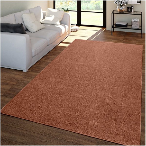 TT Home Teppich Diele, Esszimmer, Flur, Schlafzimmer, Wohnzimmer, Rechteckig, Höhe: 12 mm, Wohnzimmer Teppich Kurflor Unifarbendes Design Modern Und Zeitlos