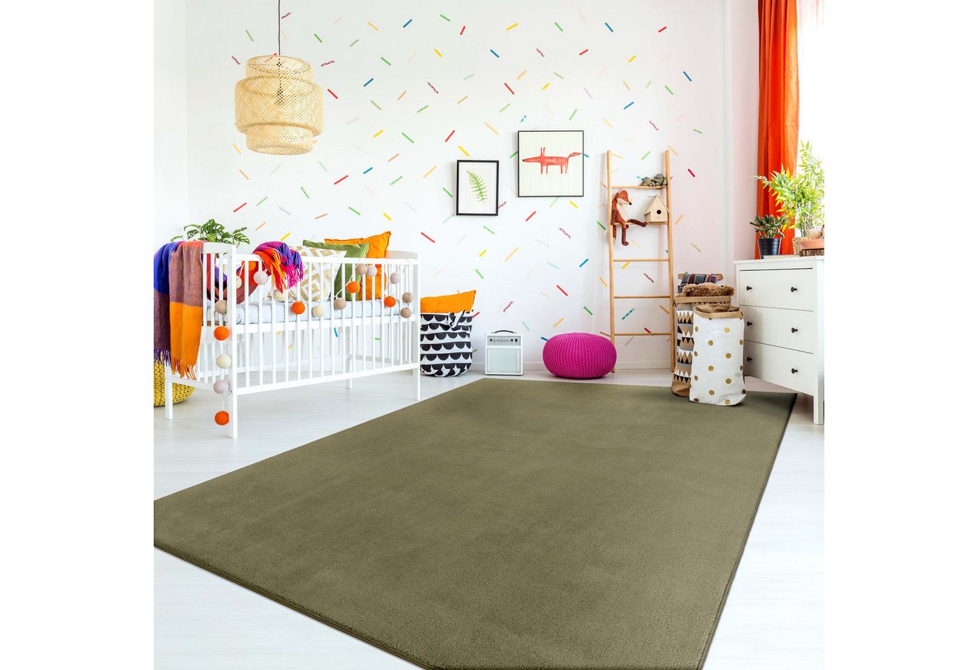 TT Home Teppich Diele, Esszimmer, Flur, Schlafzimmer, Wohnzimmer, Rechteckig, Höhe: 14 mm, Wohnzimmer Teppich Esszimmer Waschbar Fellimitat Hochflor Shaggy Weic – Bild 4 von 5