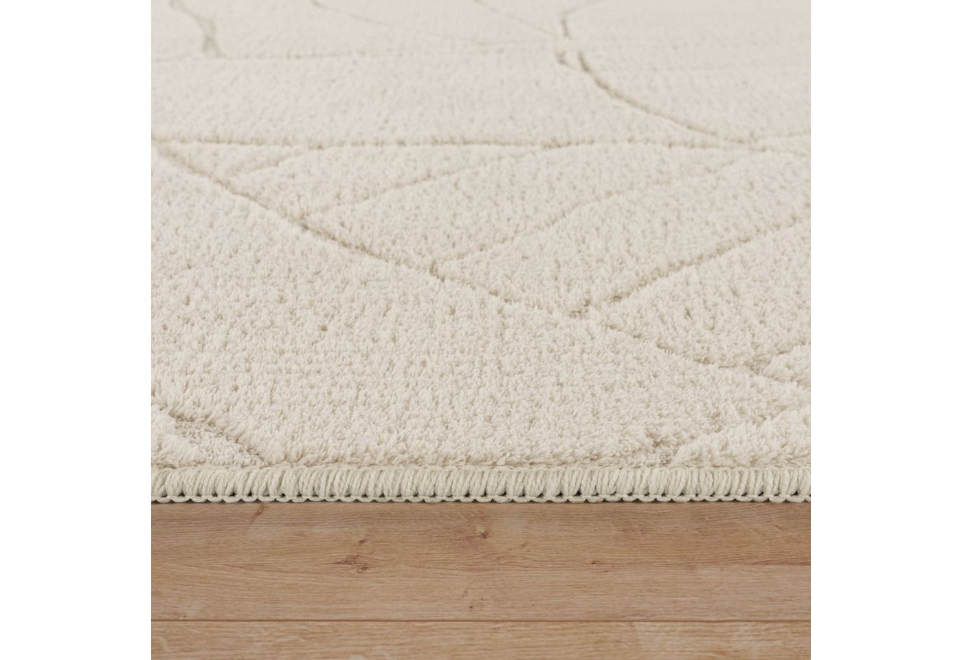 TT Home Teppich Esszimmer, Schlafzimmer, Wohnzimmer, Rechteckig, Höhe: 16 mm, Wohnzimmer Teppich Schlafzimmer Hochflor Weich Waschbar Uni 3D-Optik M – Bild 4 von 5