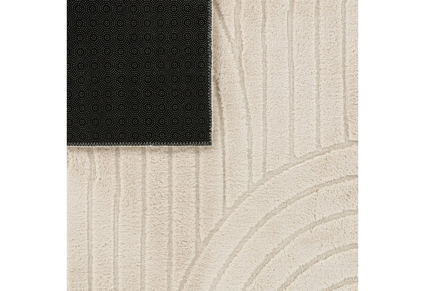 TT Home Teppich Esszimmer, Schlafzimmer, Wohnzimmer, Rund, Höhe: 16 mm, Wohnzimmer Teppich Schlafzimmer Hochflor Weich Waschbar Uni 3D-Optik M – Bild 5 von 5
