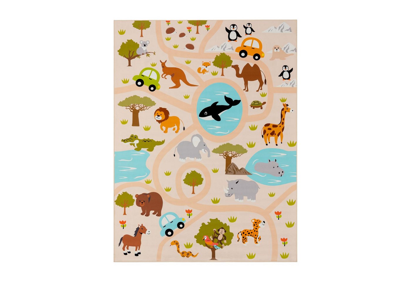 TT Home Teppich Kinderzimmer, Rechteckig, Höhe: 4 mm, Kinderzimmerteppich Teppich Junge Mädchen Kinderteppich Baby Rutschfes – Bild 4 von 5