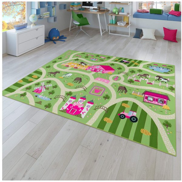 TT Home Teppich Kinderzimmer, Rechteckig, Höhe: 4 mm, Kinderzimmerteppich Teppich Junge Mädchen Kinderteppich Baby Rutschfes