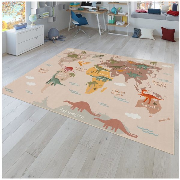 TT Home Teppich Kinderzimmer, Rechteckig, Höhe: 4 mm, Kinderzimmerteppich Teppich Junge Mädchen Kinderteppich Rutschfest Din