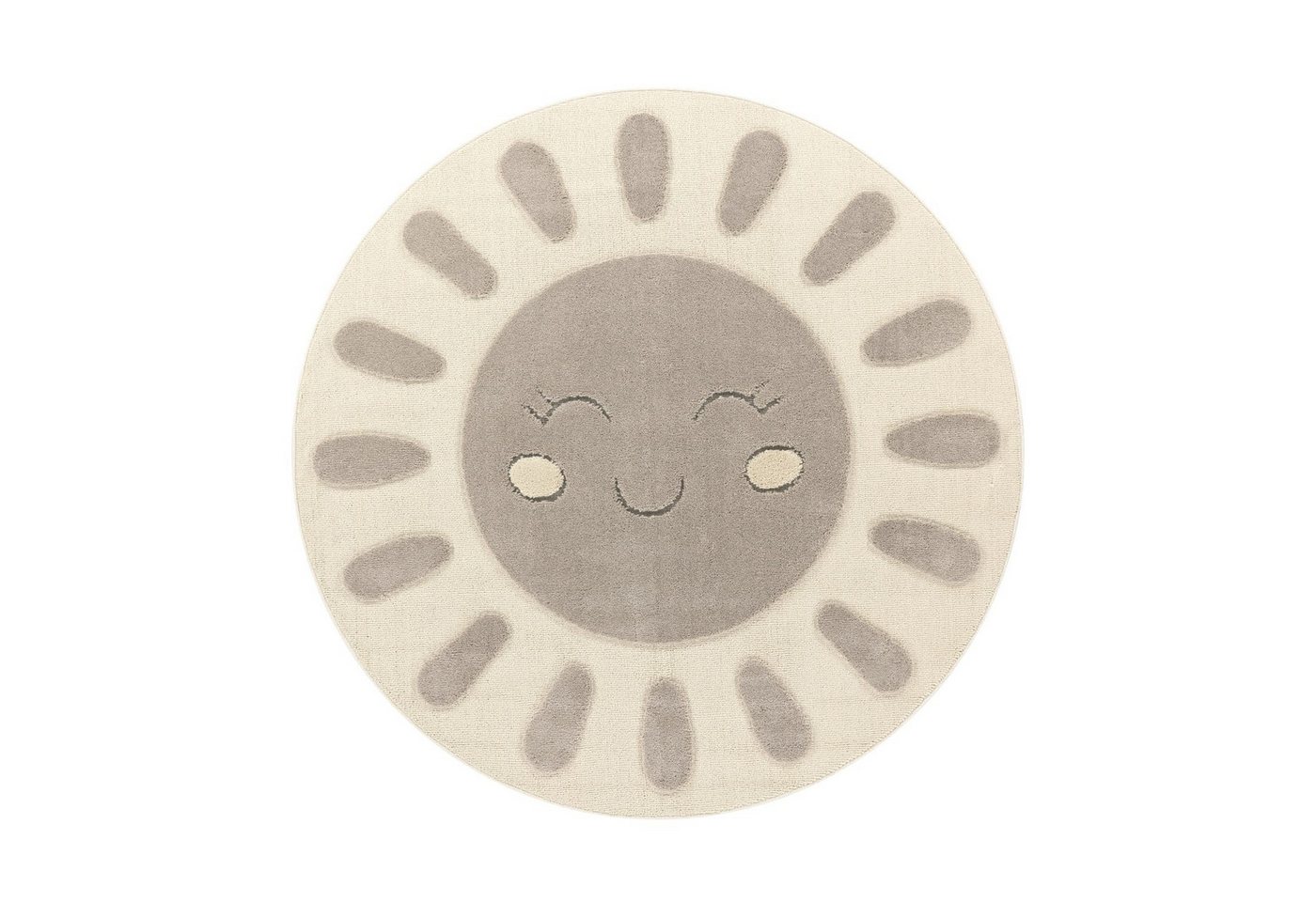 TT Home Teppich Kinderzimmer, Rund, Höhe: 21 mm, Kinderteppich Kinderzimmer Teppich Spielteppich Kurzflor Sonne Flausch – Bild 4 von 5