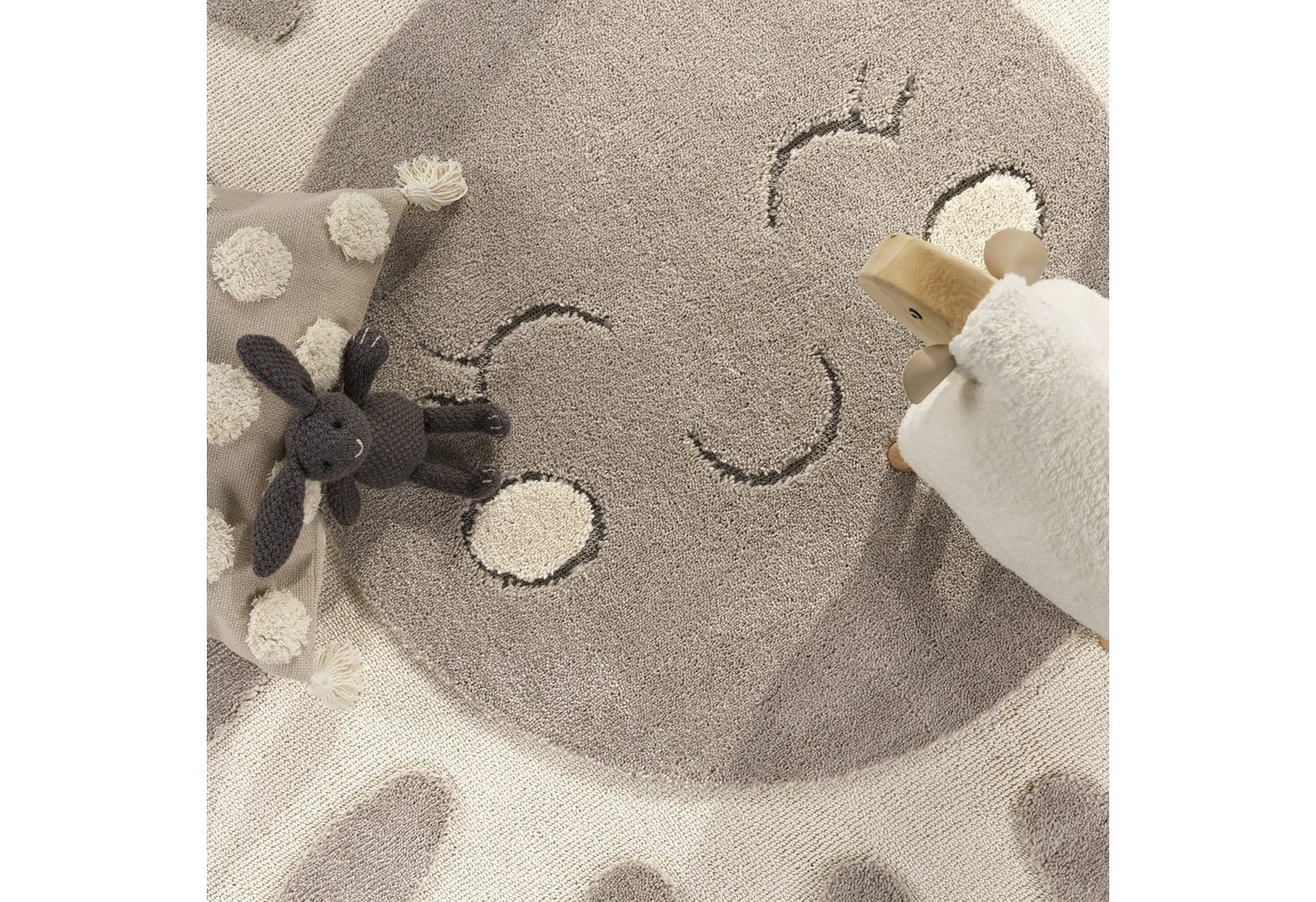 TT Home Teppich Kinderzimmer, Rund, Höhe: 21 mm, Kinderteppich Kinderzimmer Teppich Spielteppich Kurzflor Sonne Flausch – Bild 5 von 5