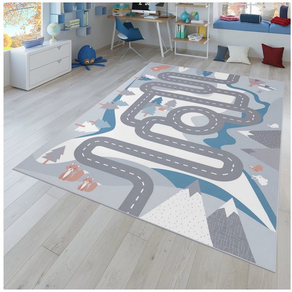 TT Home Teppich Kinderzimmer, Rechteckig, Höhe: 4 mm, Kinderzimmerteppich Teppich Junge Mädchen Kinderteppich Baby Rutschfes