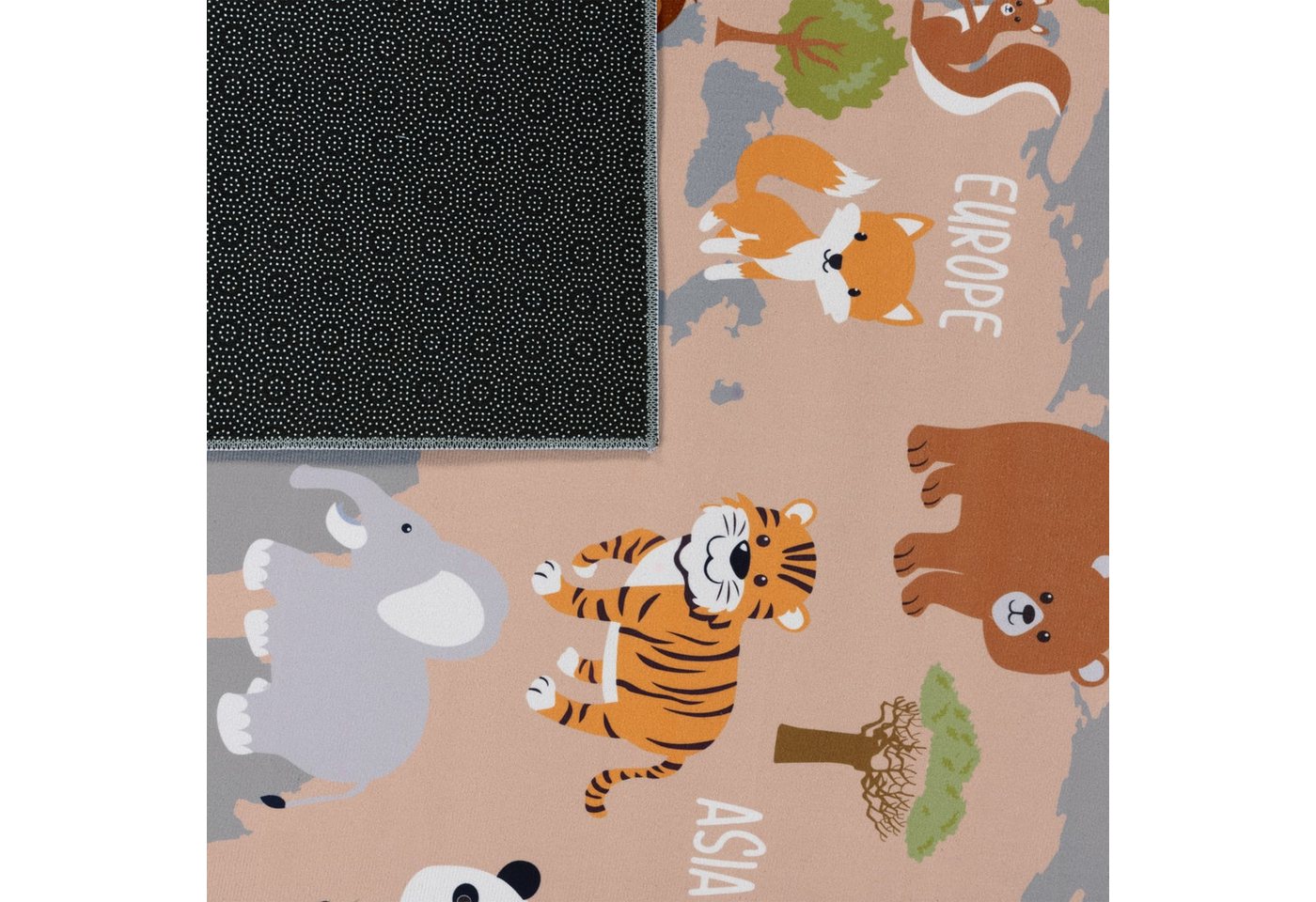 TT Home Teppich Kinderzimmer, Rechteckig, Höhe: 4 mm, Kinderzimmerteppich Teppich Junge Mädchen Kinderteppich Rutschfest Tie – Bild 2 von 5