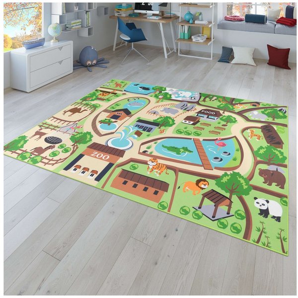 TT Home Teppich Kinderzimmer, Rechteckig, Höhe: 4 mm, Kinderzimmerteppich Teppich Junge Mädchen Kinderteppich Baby Rutschfes