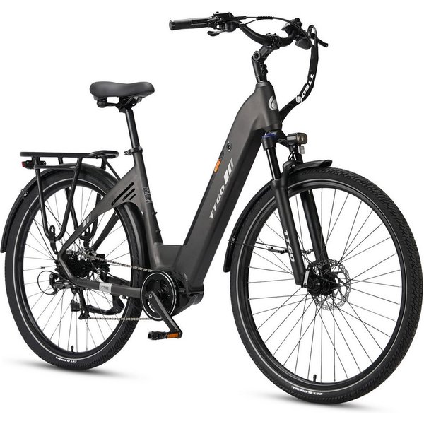 TTGO E-Bike Cityrad 28 Zoll, 75Nm Mittelmotor, Lockout-Federgabel, C7 SE, Pedelec, 9 Gang Shimano, Kettenschaltung, Mittelmotor, 648 Wh, 140km Reichweite, Drehm