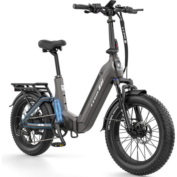 TTGO E-Bike Klapprad 20 Zoll, Fully, Vollfederung, 70Nm Hinterradmotor, 120km, max.150kg, 7 Gang SHIMANO, Kettenschaltung, Heckmotor, 720 Wh, (Softtail, hydr. S