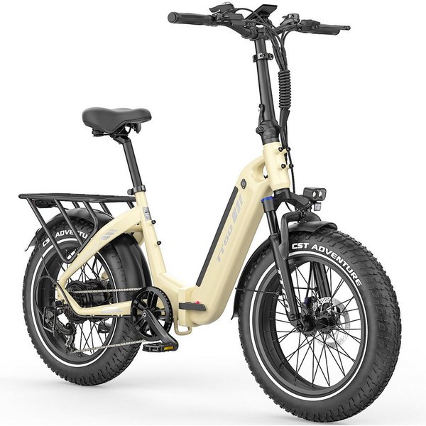 TTGO E-Bike Klapprad 20x4 Zoll, 70Nm Hinterradmotor, 140km, F6B, Drehmomentsensor, 7 Gang SHIMANO, Kettenschaltung, Heckmotor, 864 Wh, MAX. 150kg, Federgabel mi