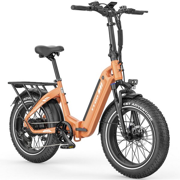 TTGO E-Bike Klapprad 20x4 Zoll, 70Nm Hinterradmotor, 140km, F6B, Drehmomentsensor, 7 Gang SHIMANO, Kettenschaltung, Heckmotor, 864 Wh, MAX. 150kg, Federgabel mi