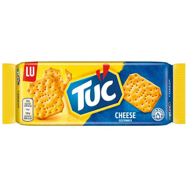 Tuc Knabberei, Tuc Cracker Cheese Snack Klassiker Salzgebäck mit Käse Geschmack 100g
