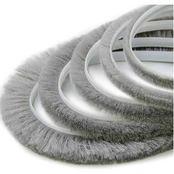 DQ-PP Türbodendichtung DQ-PP Bürstendichtung GRAU, 10m, 6,9mm x 6-22mm, Winddicht, Türbürste, L: 2 cm, Dichtungsbürste für Türen selbstklebend, Insektenschutz, 