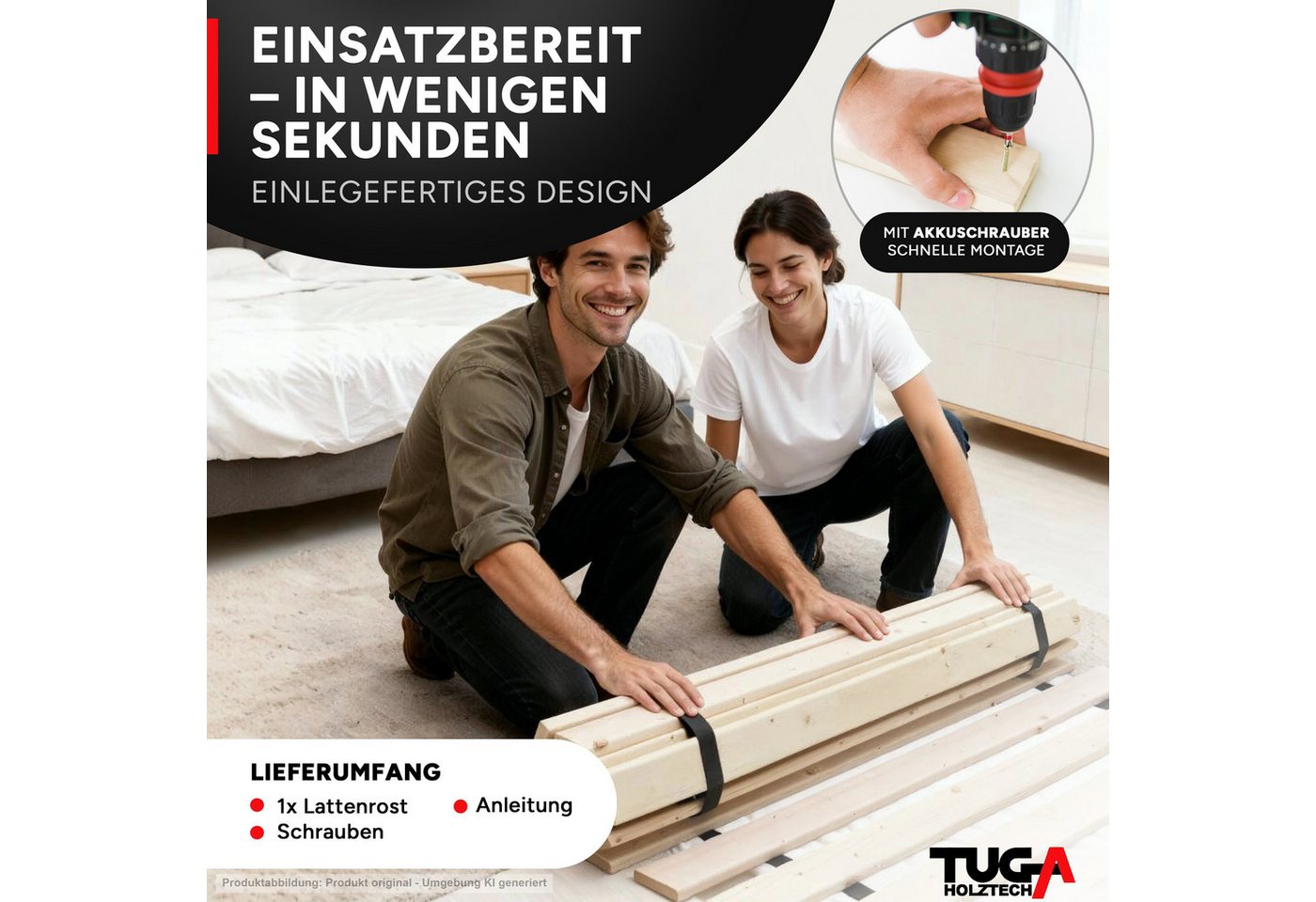 Rollrost Lattenrost Rolllattenrost 100 x 190 cm 20mm 300kg "stabiler Rollrost", TUGA-Holztech, Breite 70 80 90 100 120 140 160 180 200 Länge 140 190 200 210 220 – Bild 5 von 5