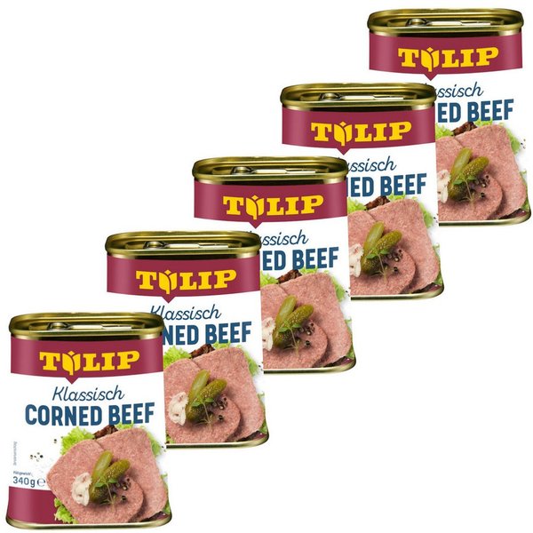 TULIP Wurstkonserve 340g Corned Beef Delikatesse Proteinquelle Rindfleisch, 340 g, (Packung)