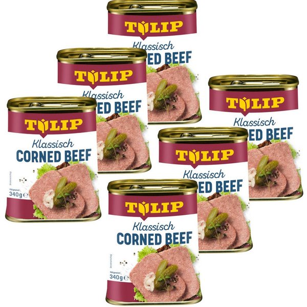 TULIP Wurstkonserve 340g Corned Beef Delikatesse Proteinquelle Rindfleisch, 340 g, (Packung)