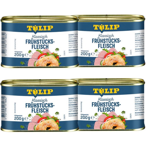 TULIP Wurstkonserve Frühstücksfleisch 200g Original Dänische Delikatesse in Konservendose, 200 g, Frühstücksfleisch
