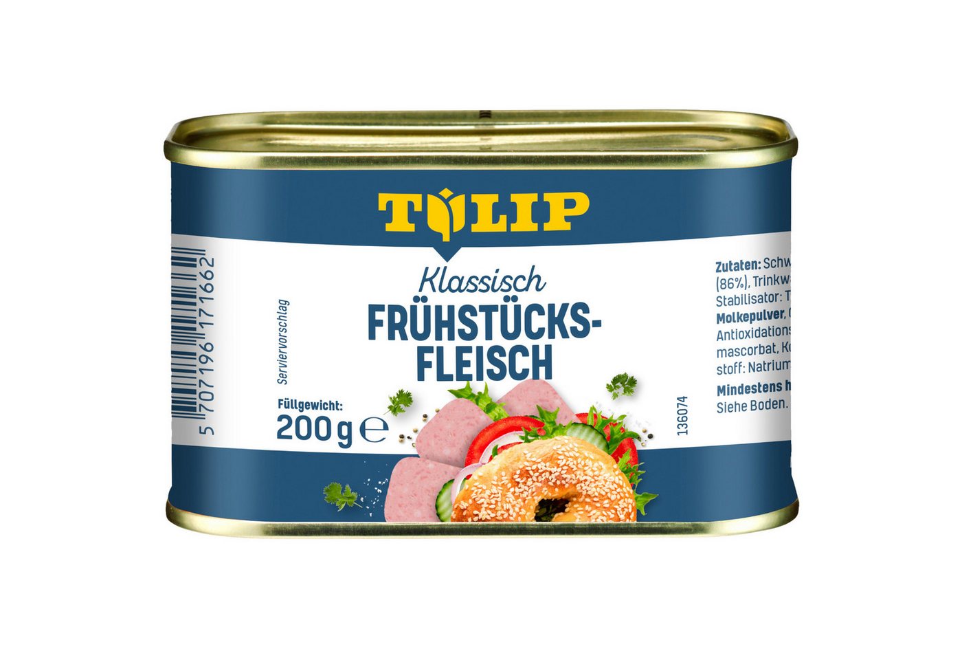 TULIP Wurstkonserve Frühstücksfleisch Corned Beef 340g + Hähnchen 340g + Schwein 200g, (Set, Corned Beef + Hähnchen + Schwein), Dänische Delikatesse – Bild 2 von 5