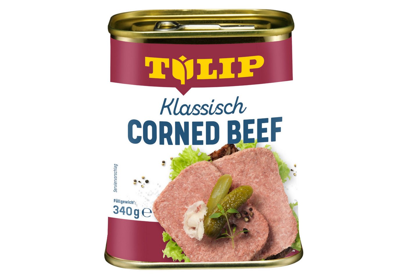 TULIP Wurstkonserve Frühstücksfleisch Corned Beef 340g + Hähnchen 340g + Schwein 200g, (Set, Corned Beef + Hähnchen + Schwein), Dänische Delikatesse – Bild 4 von 5