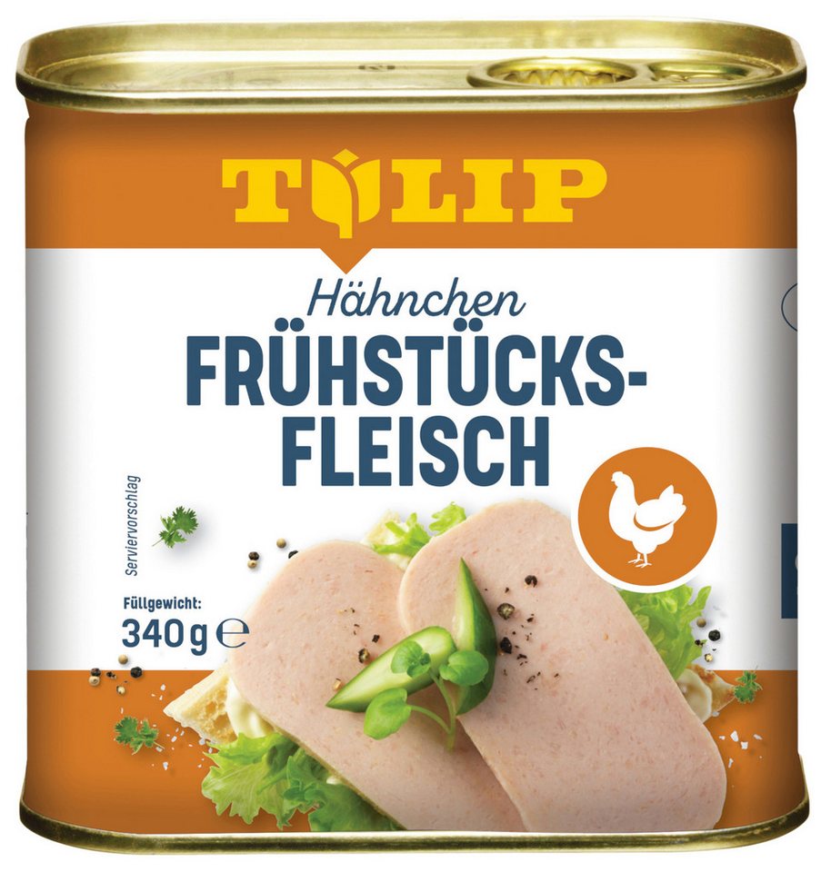 TULIP Wurstkonserve Frühstücksfleisch Corned Beef 340g + Hähnchen 340g + Schwein 200g, (Set, Corned Beef + Hähnchen + Schwein), Dänische Delikatesse – Bild 3 von 5