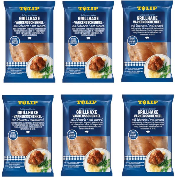 TULIP Wurstkonserve Grill-Haxe mit Schwarte 600g Tafelfertig Kross Gegart Vakuumverpackt, 600 g, Fleischkonserve