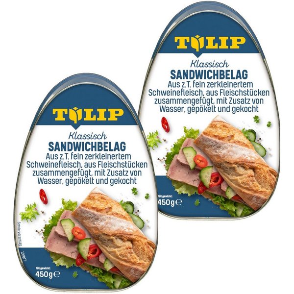 TULIP Wurstkonserve Sandwichbelag aus Schweinefleisch Frühstücksfleisch 450 g, 450 g