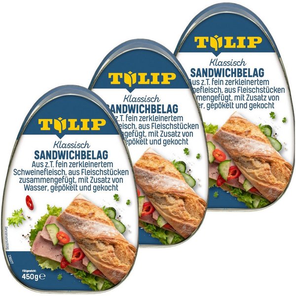 TULIP Wurstkonserve Sandwichbelag aus Schweinefleisch Frühstücksfleisch 450 g, 450 g