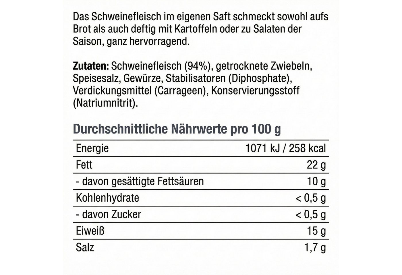 TULIP Wurstkonserve Schweinefleisch im eigenen Saft 400g Fleisch Schwein Frühstücksfleisch – Bild 4 von 5
