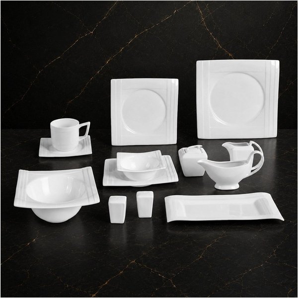 Tullip Kombiservice (43-tlg), 6 Personen, Geschirr-Set, Tafelservice, Kaffeeservice, Designed in Germany