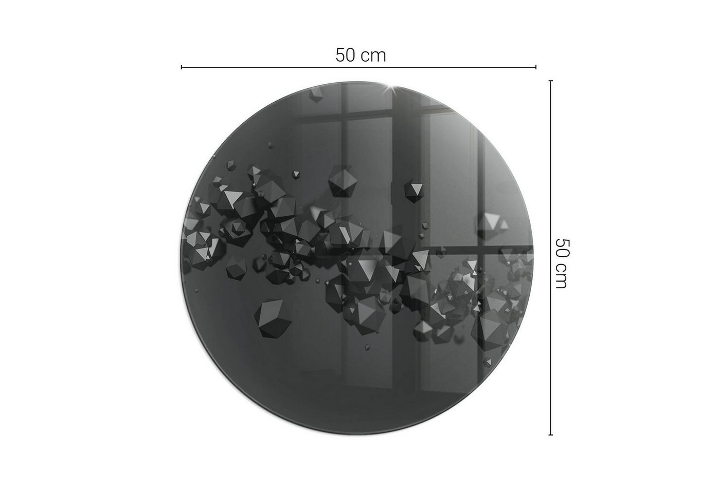 Tulup Bodenschutzplatte Schwarz Abstrakte Formen, Gehärtetem Glas Schutzplatte für Kaminöfen – Bild 4 von 5