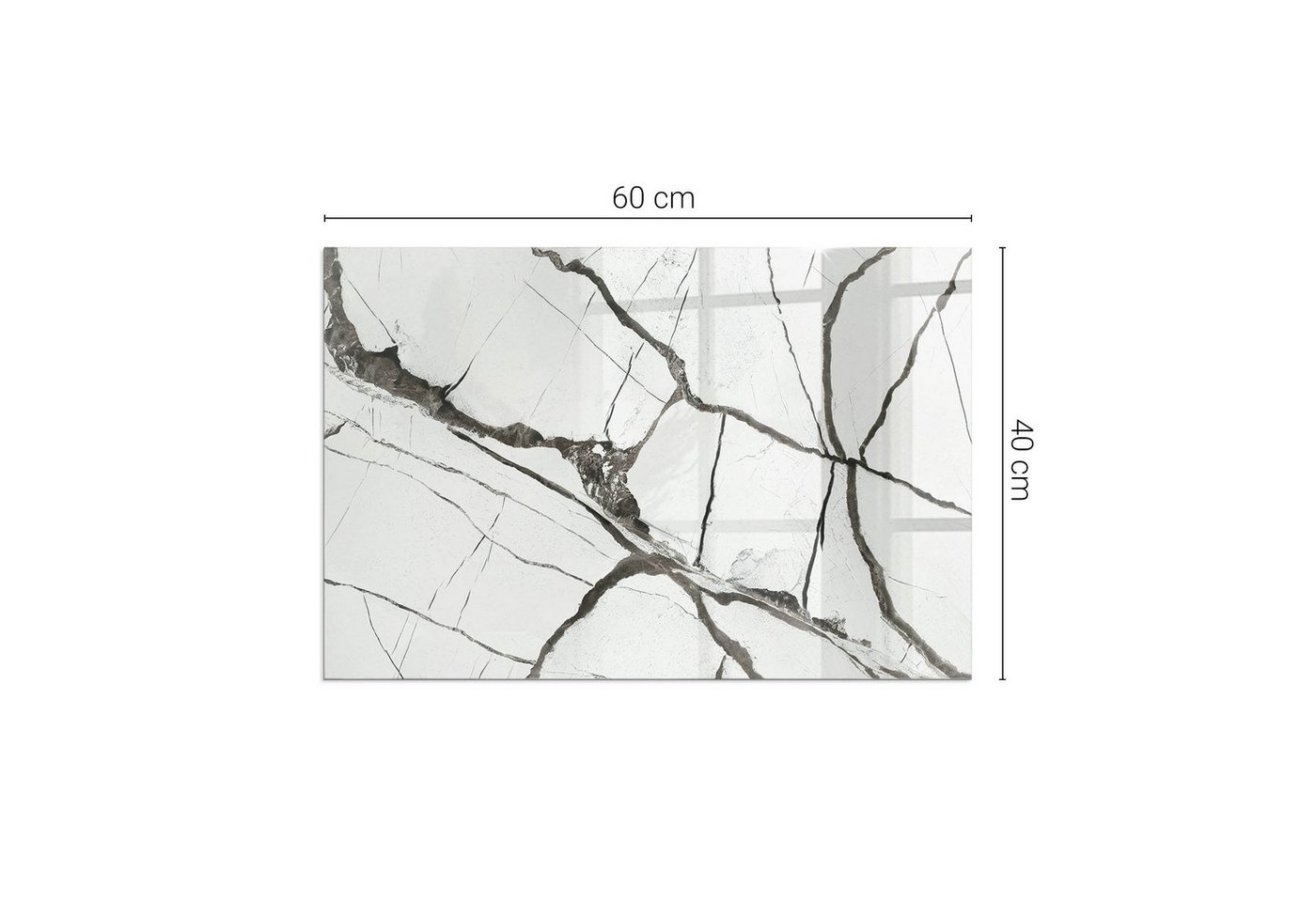 Tulup Bodenschutzplatte Weiß Marmoradermuster, Gehärtetem Glas Kaminbodenplatten – Bild 4 von 5